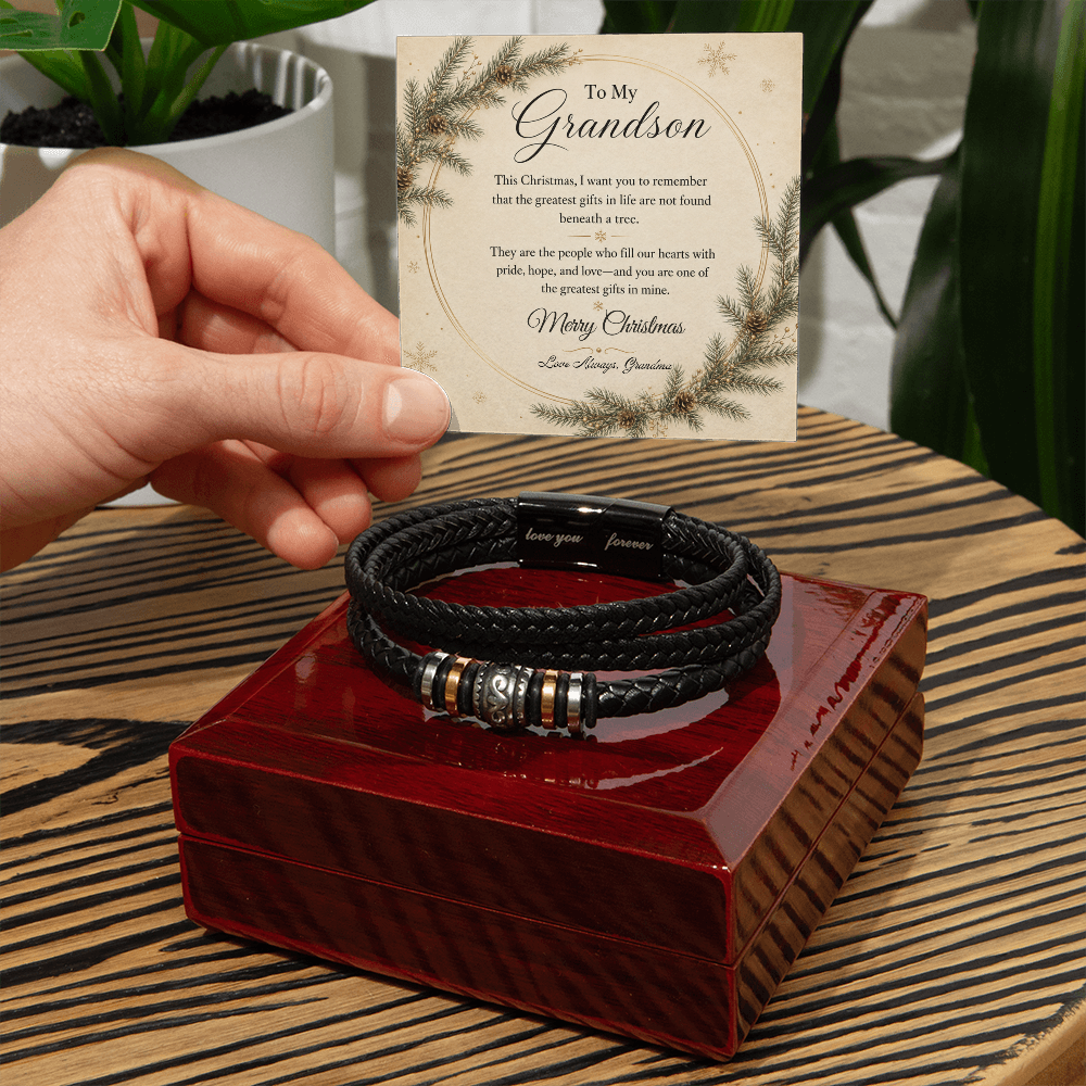 To My Grandson – Christmas Love You Forever Bracelet