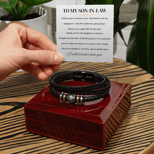 To My Son In Law - I Love You Forever - Braided Bracelet Gift Set For Him - SSIL1 Jewelry ShineOn Fulfillment