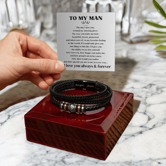 To My Man - I Love You Forever - Braided Bracelet Gift Set - SSTMM72 Jewelry ShineOn Fulfillment