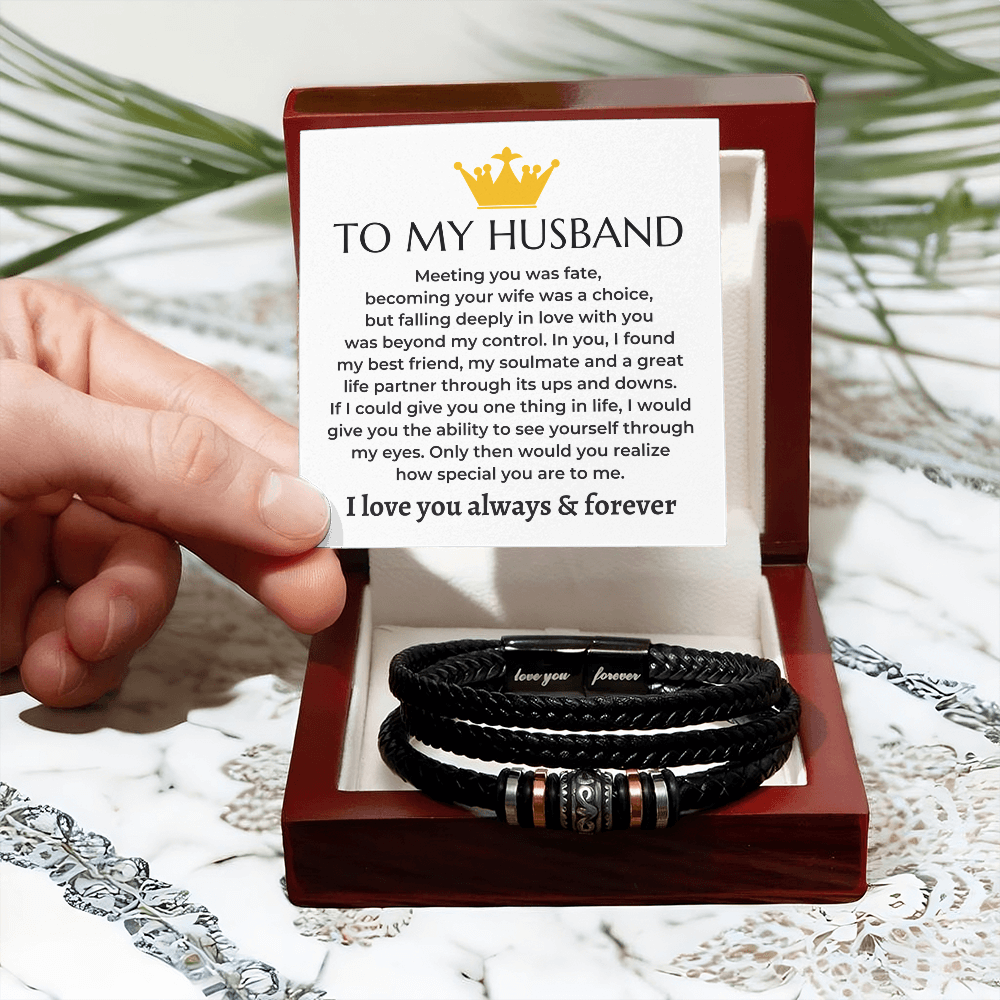 To My Husband | Love You Forever | Braided Bracelet Gift Set - SS581 Jewelry ShineOn Fulfillment