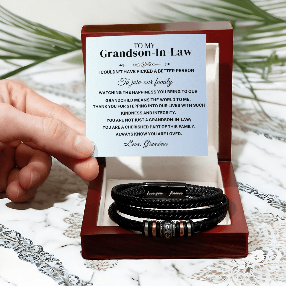 Welcome to the Family - Grandson-In-Law "Love You Forever" Bracelet Gift