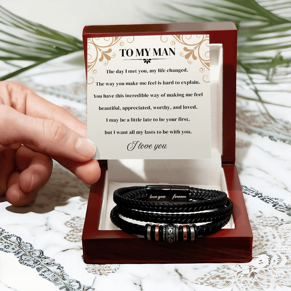 To My Man | Love You Forever | Braided Bracelet Gift Set - SSTMM3 Jewelry ShineOn Fulfillment