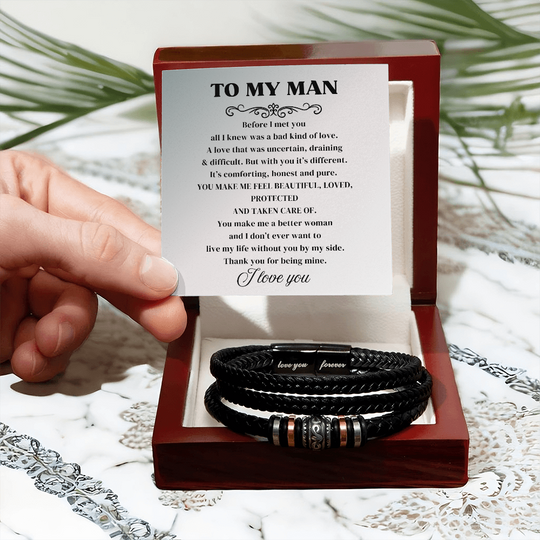 To My Man - I Love You Forever - Braided Bracelet Gift Set For Him - SSTMM9