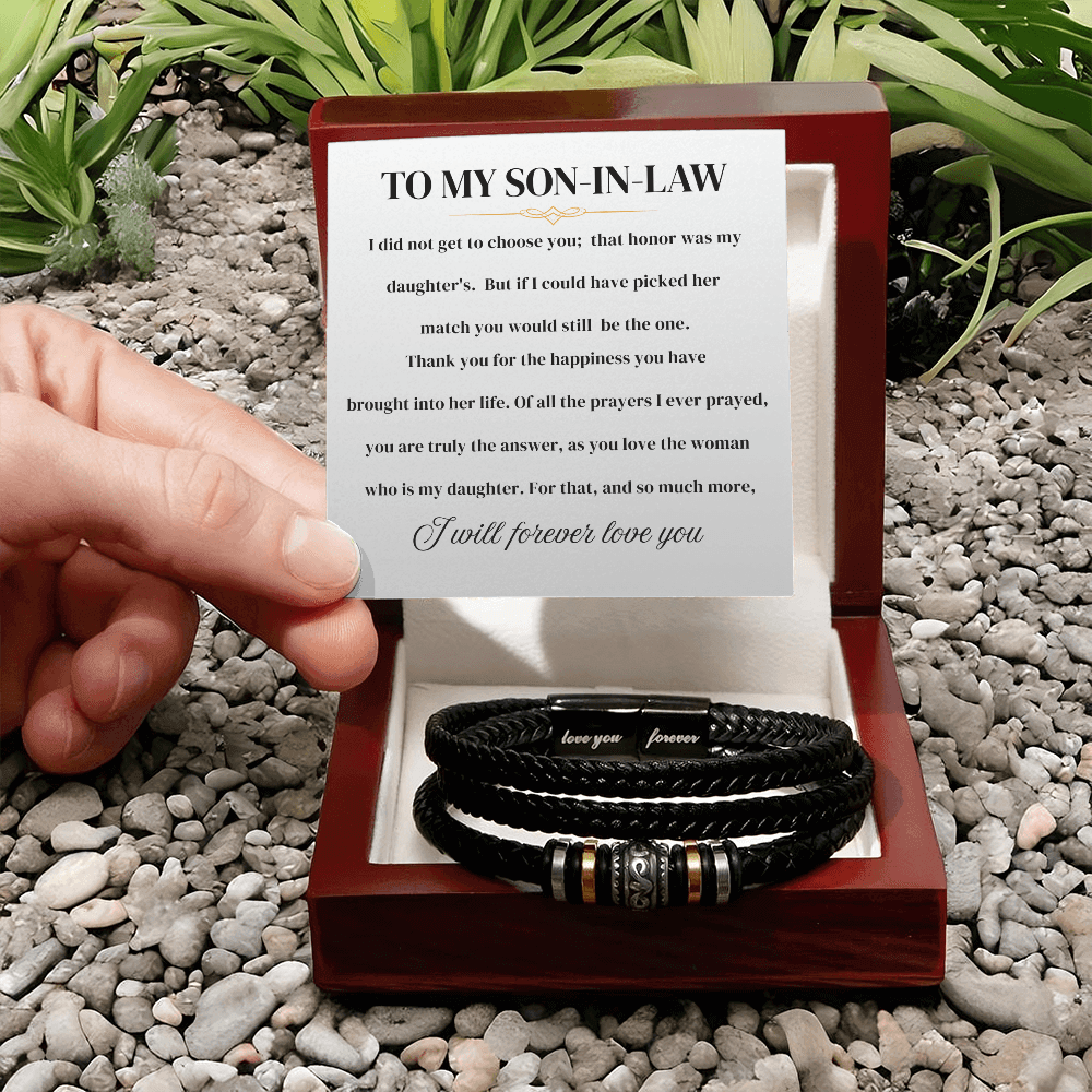 To My Son In Law - I Love You Forever - Braided Bracelet Gift Set For Him - SSIL1 Jewelry ShineOn Fulfillment