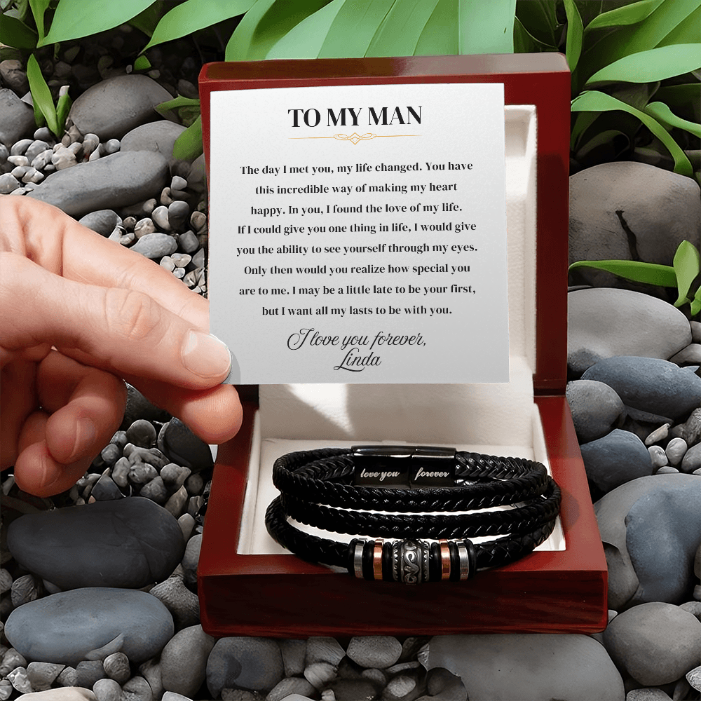 To My Man | Love You Forever | Braided Bracelet Gift Set - SSTMB1 Jewelry ShineOn Fulfillment
