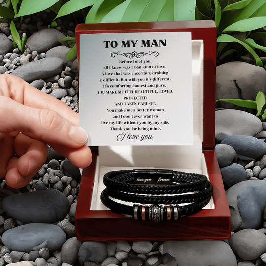 To My Man - I Love You Forever - Braided Bracelet Gift Set For Him - SSTMM9