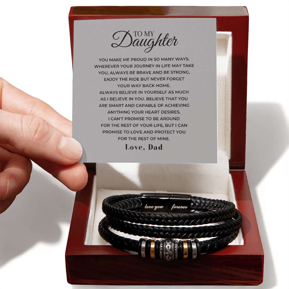 To My Daughter | Braided Bracelet Gift Set - SS566 Jewelry ShineOn Fulfillment Luxury Box w/LED