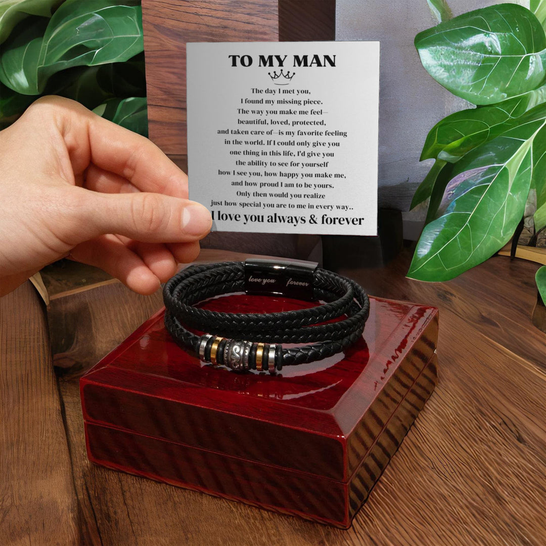 To My Man - I Love You Forever - Braided Bracelet Gift Set - SSTMM72 Jewelry ShineOn Fulfillment