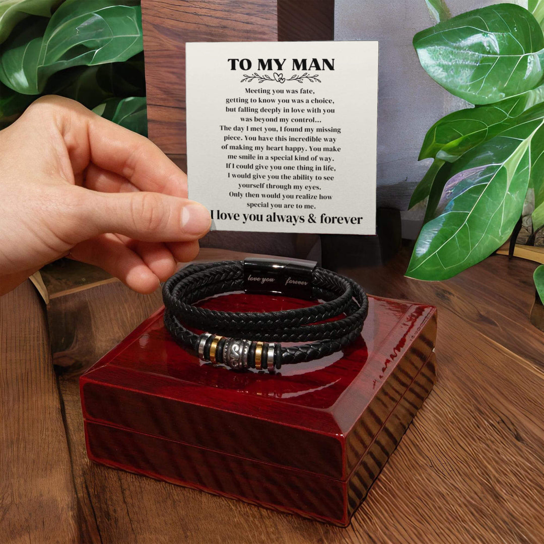 To My Man - I Love You Forever - Braided Bracelet Gift Set - SSTMM4 Jewelry ShineOn Fulfillment