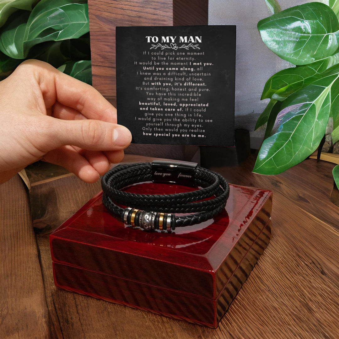 To My Man - I Love You Forever - Braided Bracelet Gift Set - SSTMM5B Jewelry ShineOn Fulfillment