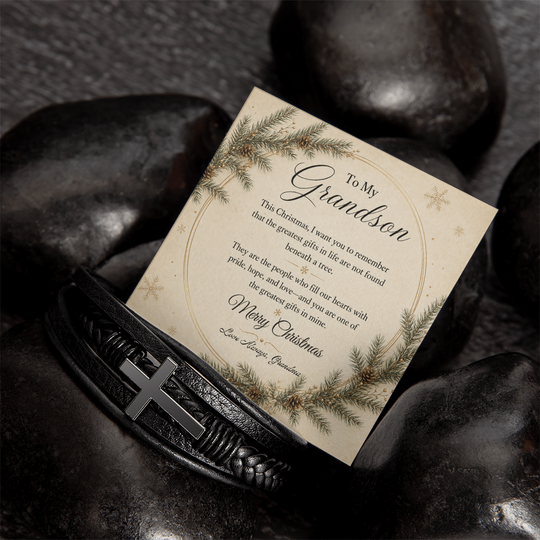 To My Grandson – Christmas Cross Bracelet