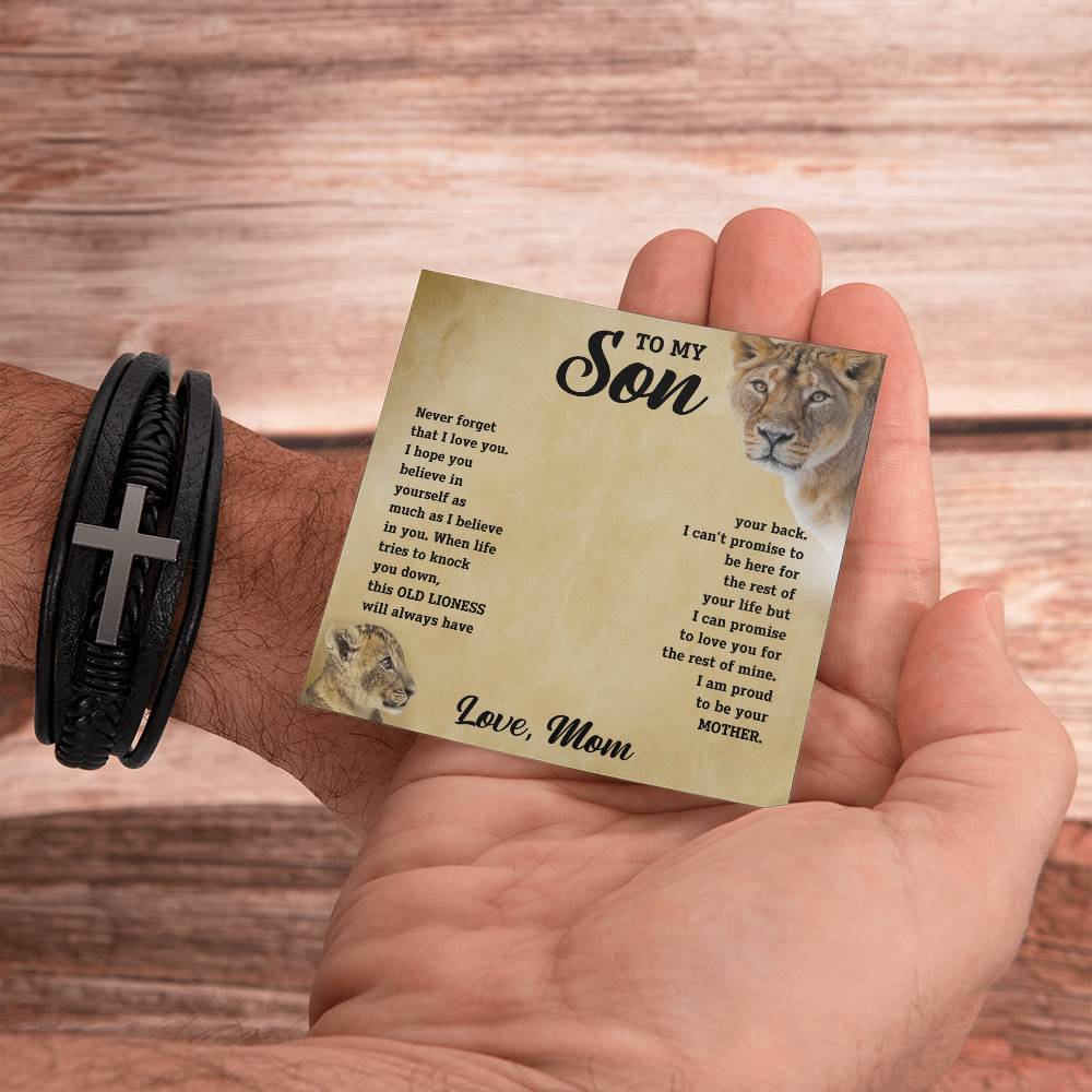 To My Son - Cross Bracelet - From Mom - SSTS11