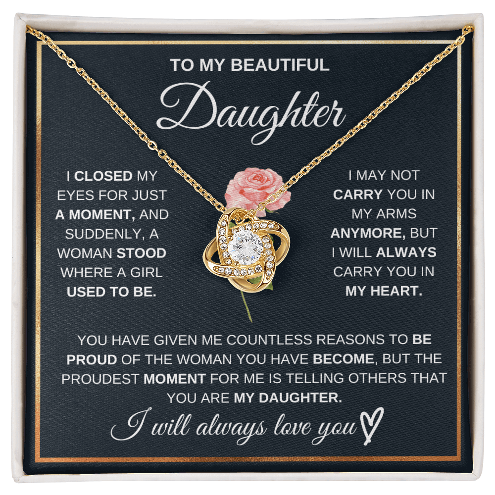 To My Beautiful Daughter - Pround Of You - Beautiful Gift Set With Sweetest Devotion Flower Bouquet - SSD51 Jewelry ShineOn Fulfillment