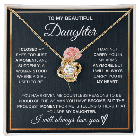 To My Beautiful Daughter - Pround Of You - Beautiful Gift Set With Sweetest Devotion Flower Bouquet - SSD51 Jewelry ShineOn Fulfillment