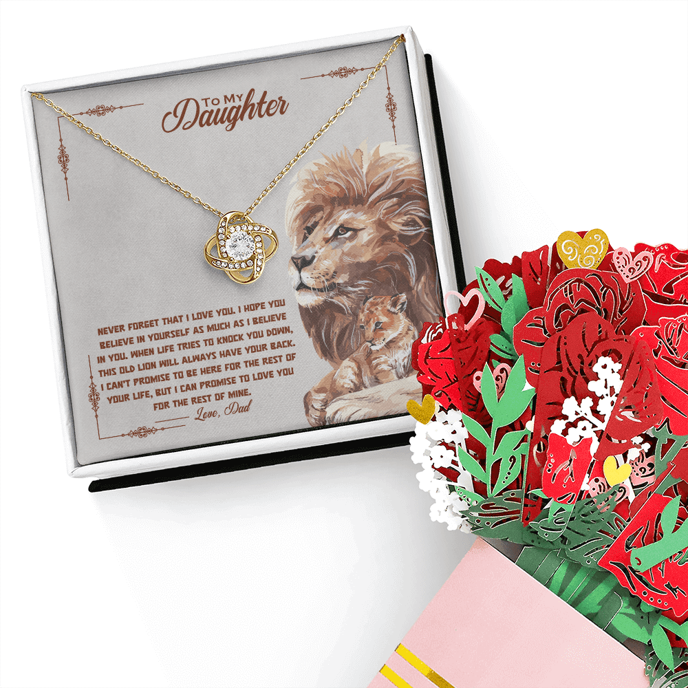 To My Daughter - Believe Deep - Beautiful Gift Set With Sweetest Devotion Flower Bouquet - SSD34 Jewelry ShineOn Fulfillment 18K Yellow Gold Finish Standard Box