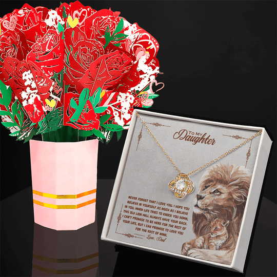 To My Daughter - Believe Deep - Beautiful Gift Set With Sweetest Devotion Flower Bouquet - SSD34 Jewelry ShineOn Fulfillment