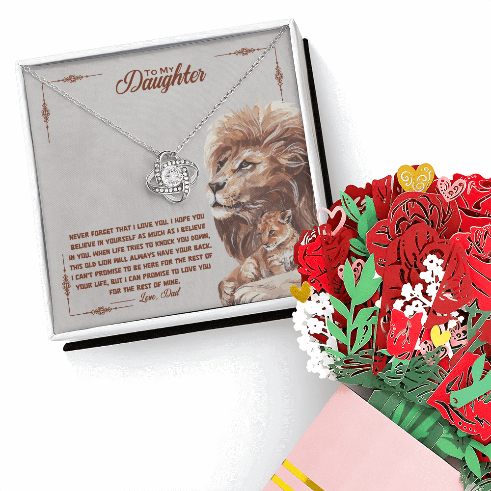 To My Daughter - Believe Deep - Beautiful Gift Set With Sweetest Devotion Flower Bouquet - SSD34 Jewelry ShineOn Fulfillment White Gold Finish Standard Box