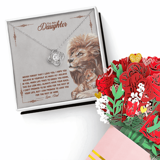 To My Daughter - Believe Deep - Beautiful Gift Set With Sweetest Devotion Flower Bouquet - SSD34 Jewelry ShineOn Fulfillment White Gold Finish Standard Box