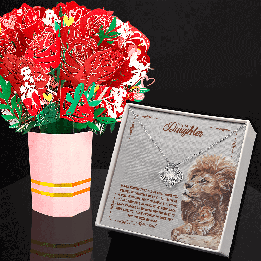 To My Daughter - Believe Deep - Beautiful Gift Set With Sweetest Devotion Flower Bouquet - SSD34 Jewelry ShineOn Fulfillment