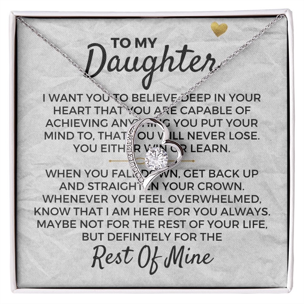 To My Daughter - Necklace Gift Set Jewelry ShineOn Fulfillment 14k White Gold Finish Standard Box