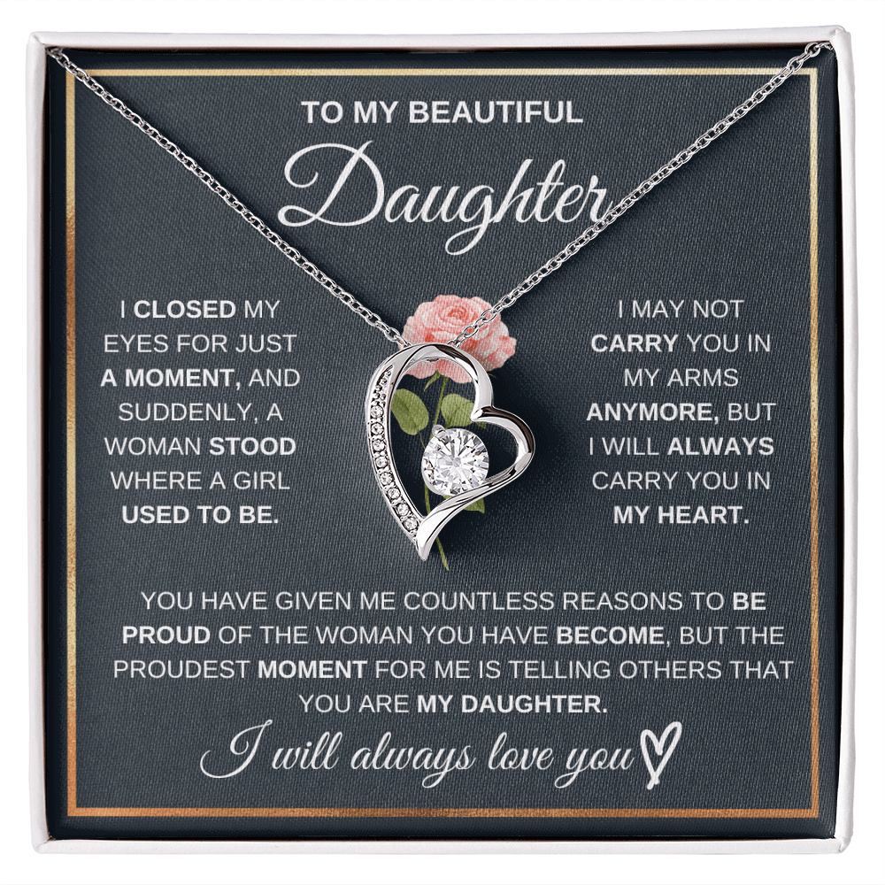 To My Beautiful Daughter - Pround Of You - Beautiful Gift Set - SSD51 Jewelry ShineOn Fulfillment 14k White Gold Finish Standard Box