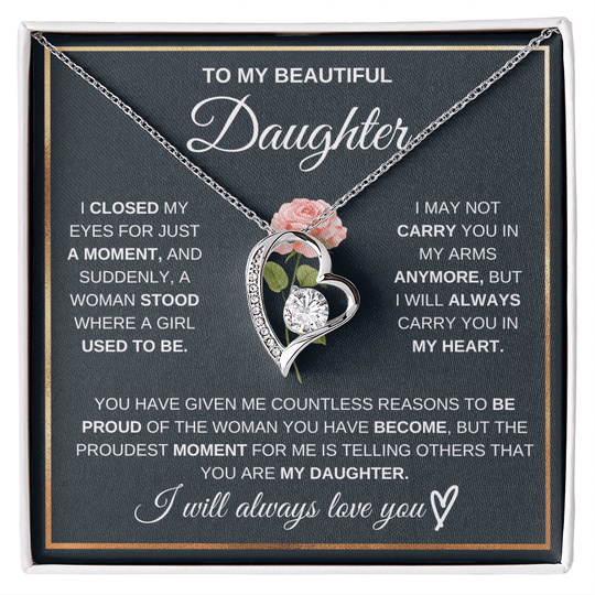 To My Beautiful Daughter - Pround Of You - Beautiful Gift Set - SSD51 Jewelry ShineOn Fulfillment 14k White Gold Finish Standard Box