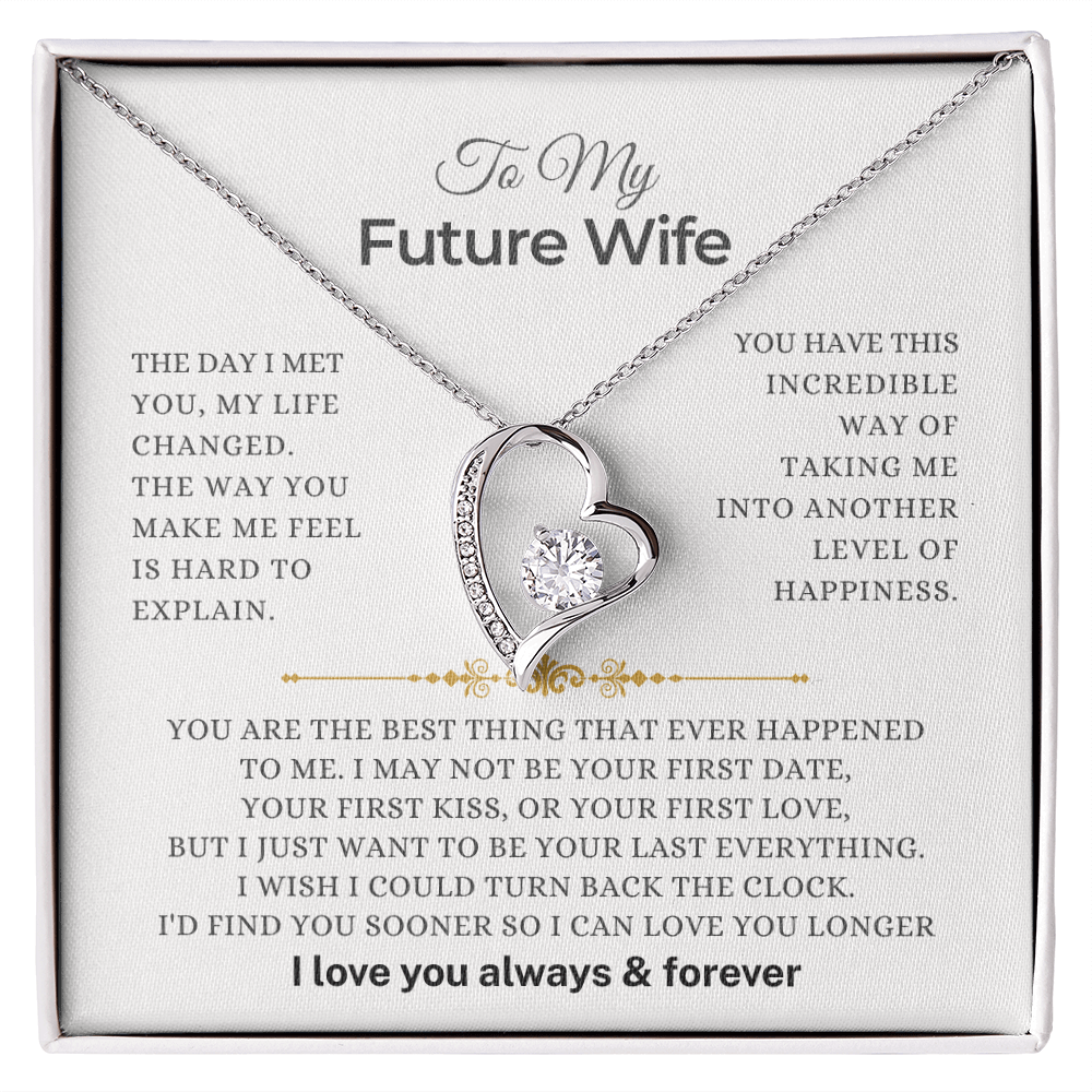 To My Future Wife - Forever Love - Gift Set - SS3V48 Jewelry ShineOn Fulfillment 14k White Gold Finish Standard Box