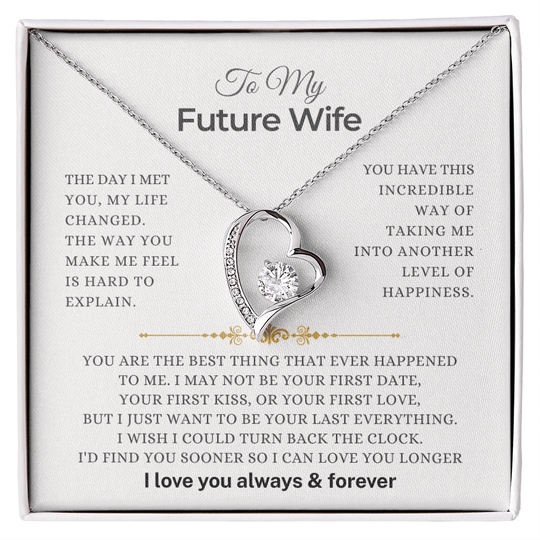 To My Future Wife - Forever Love - Gift Set - SS3V48 Jewelry ShineOn Fulfillment 14k White Gold Finish Standard Box