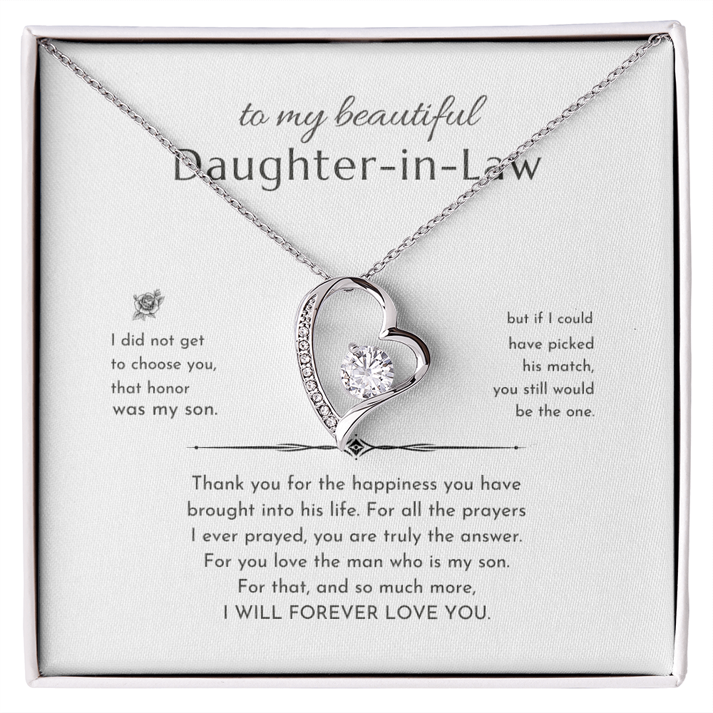 To My Daughter-In-Law - Forever Love Gift Set - SS232V2 Jewelry ShineOn Fulfillment 14k White Gold Finish Standard Box