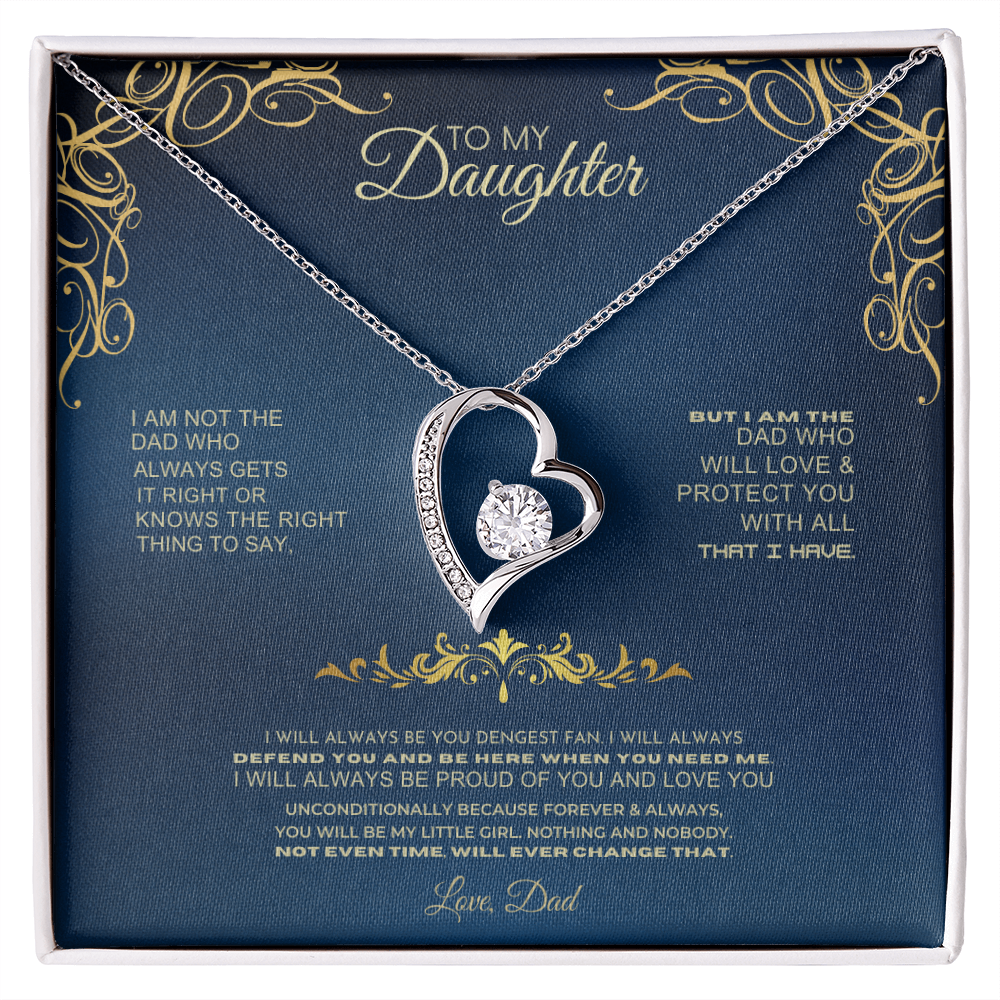 To My Daughter - Love Dad - Beautiful Gift Set Jewelry ShineOn Fulfillment 14k White Gold Finish Standard Box