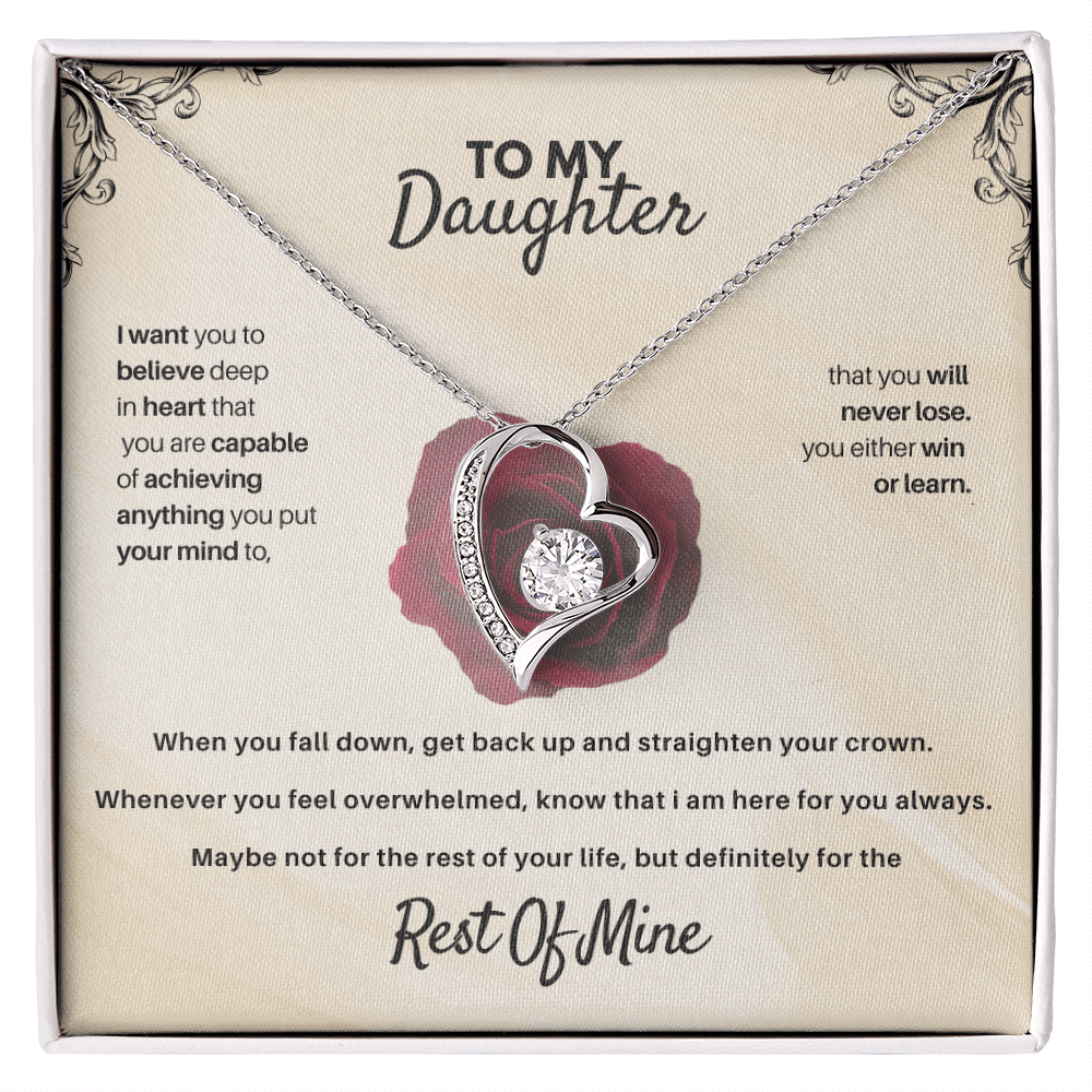 To My Daughter - Rest Of Mine - Beautiful Gift Set - SSD30 Jewelry ShineOn Fulfillment 14k White Gold Finish Standard Box