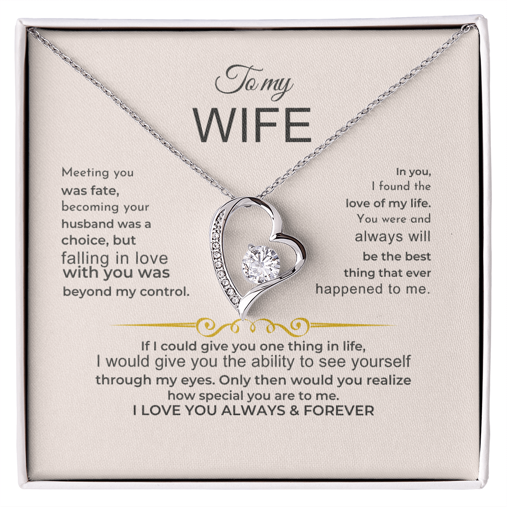 To My Wife - I Love You Always & Forever - Gift Set Jewelry ShineOn Fulfillment 14k White Gold Finish Standard Box