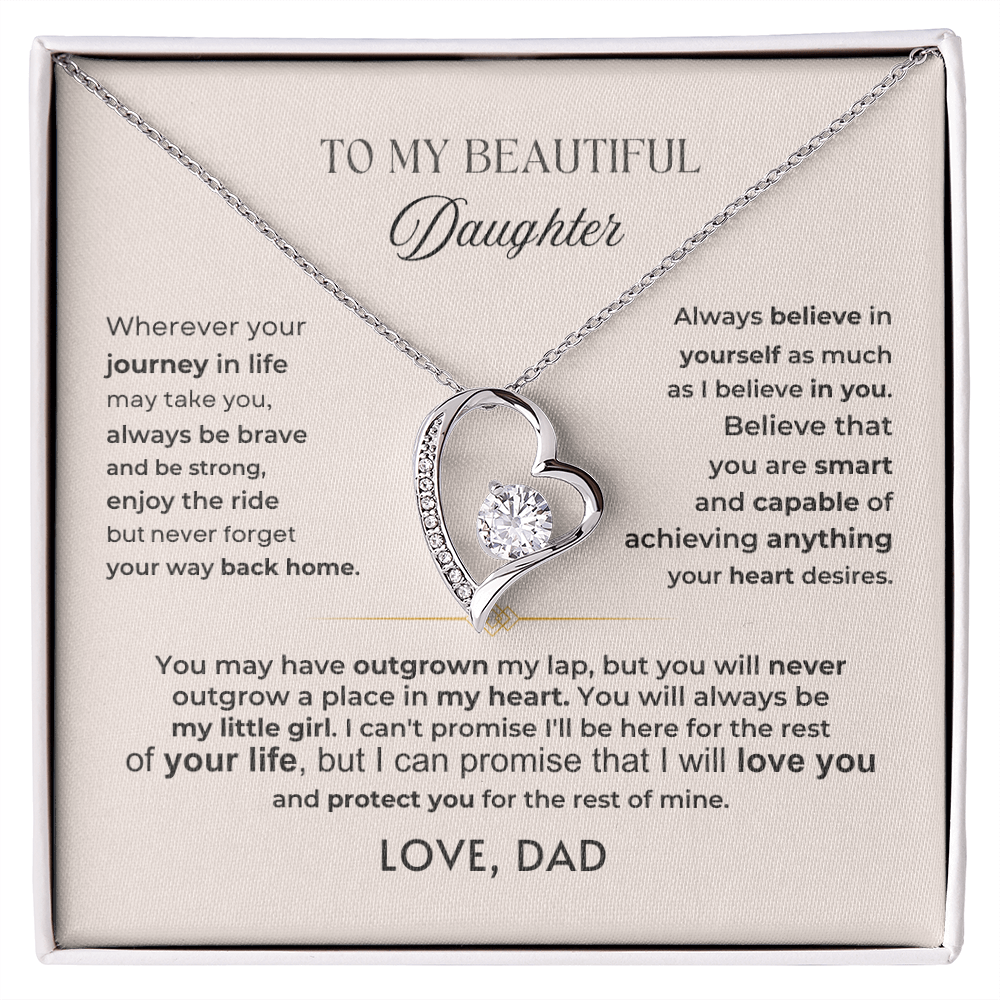 To My Daughter - Forever Love Gift Set - SS589 Jewelry ShineOn Fulfillment 14k White Gold Finish Standard Box