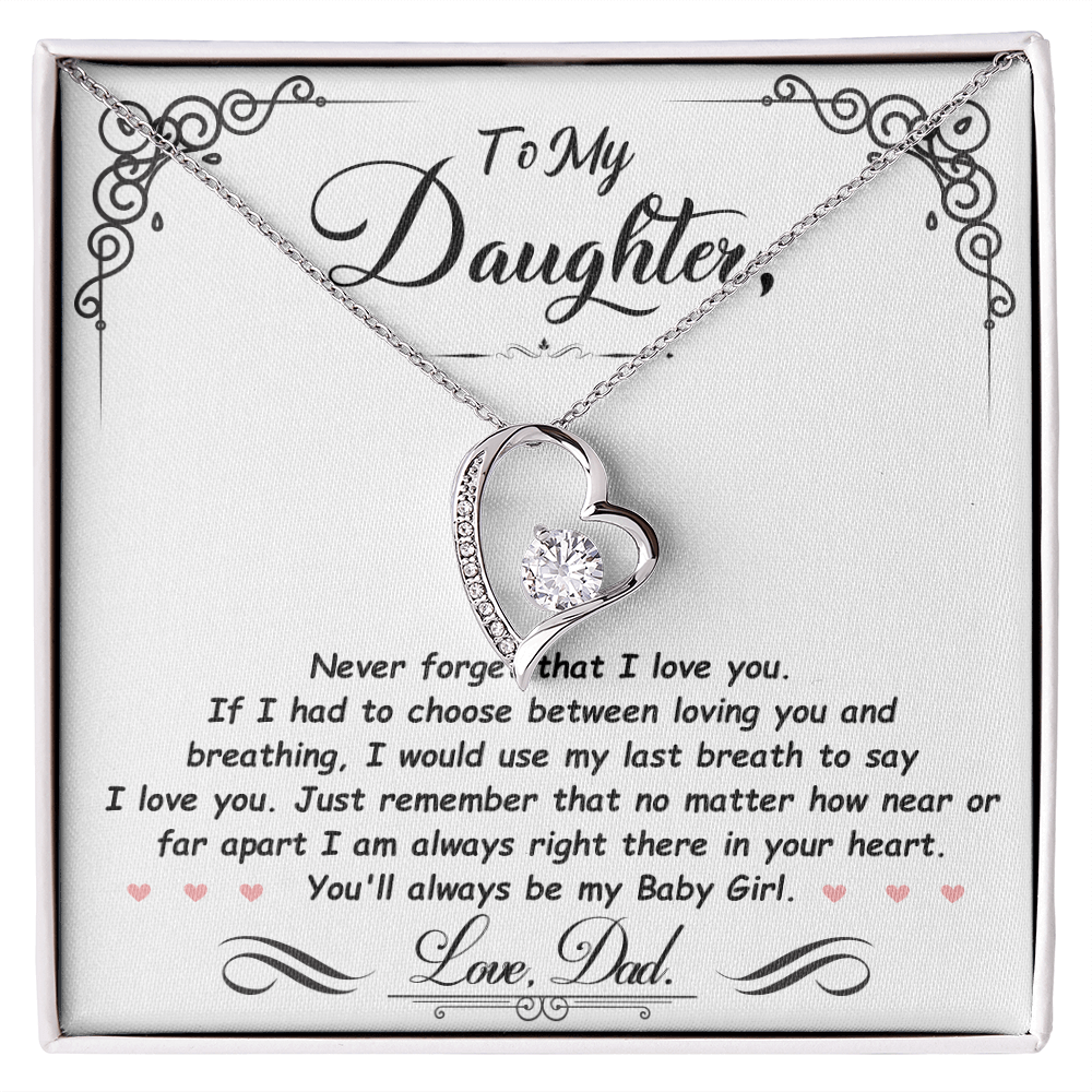 To My Daughter - Last Breath - Beautiful Gift Set - SSD31 Jewelry ShineOn Fulfillment 14k White Gold Finish Standard Box
