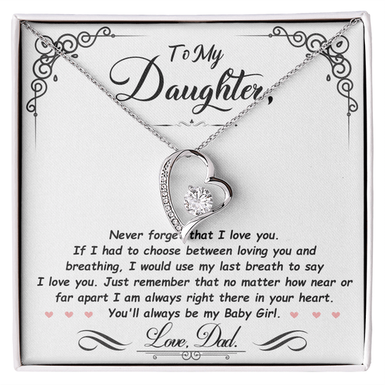 To My Daughter - Last Breath - Beautiful Gift Set - SSD31 Jewelry ShineOn Fulfillment 14k White Gold Finish Standard Box