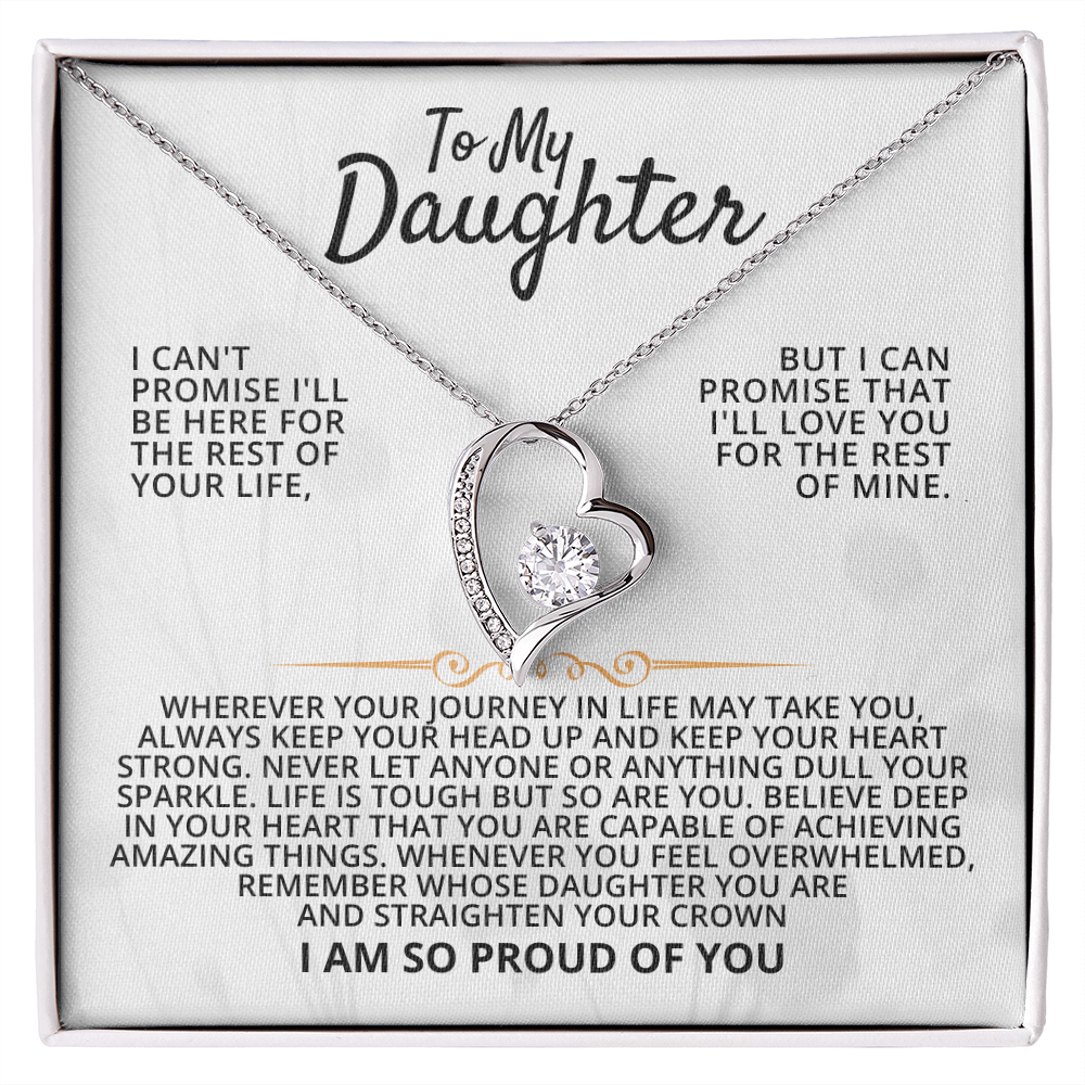 To My Daughter - Pround Of You - Necklace Gift Set - SSD18V2 Jewelry ShineOn Fulfillment 14k White Gold Finish Standard Box