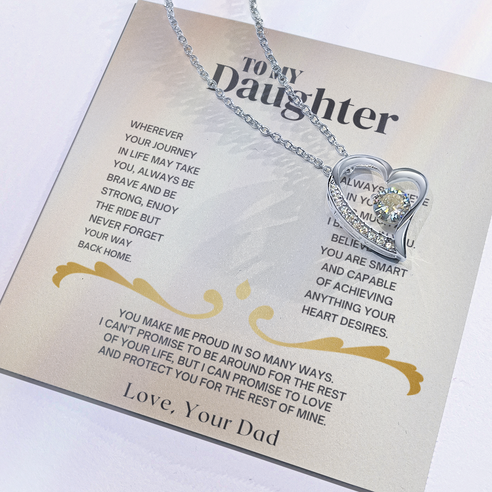 To My Daughter - Love Dad - Necklace Gift Set Jewelry ShineOn Fulfillment