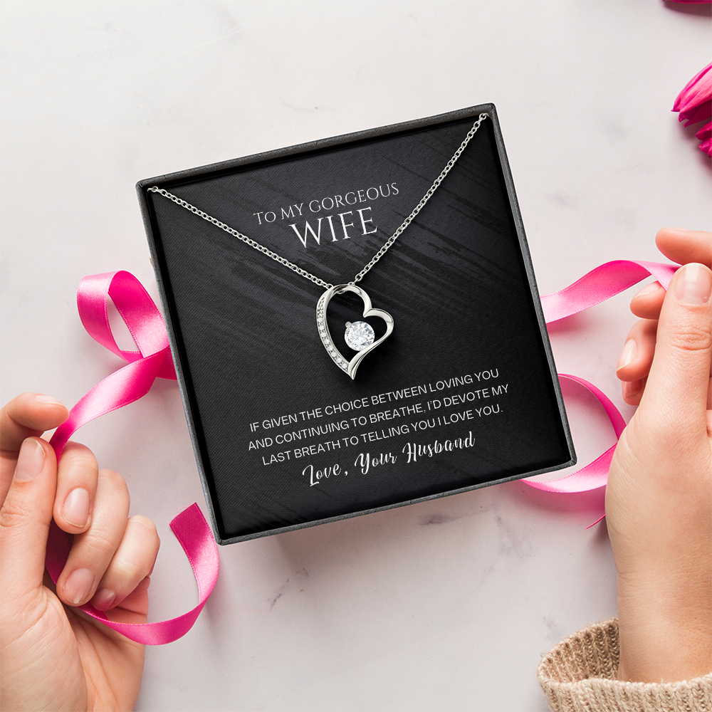 To My Gorgeous Wife - Last Breath - Forever Love Necklace Gift Set - SSW26 Jewelry ShineOn Fulfillment