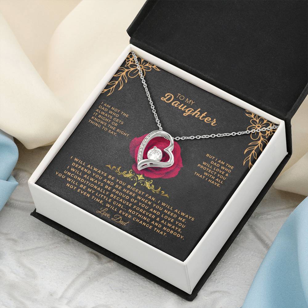 To My Daughter | "Unconditional Love" heart pendant keepsake, meaningful daughter graduation birthday or milestone gift.