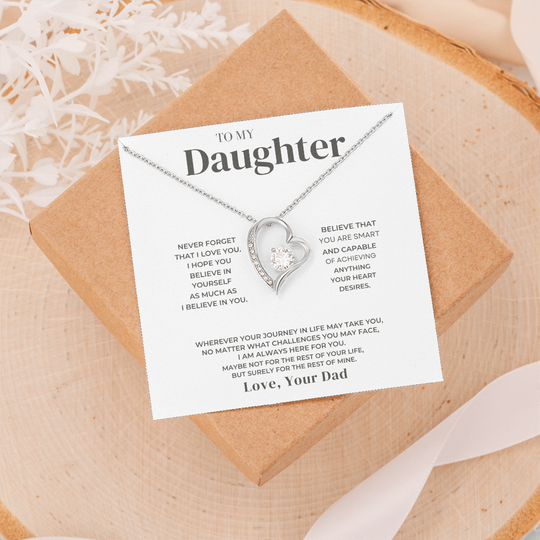 To My Daughter - Love Dad - Necklace Gift Set - SS34u Jewelry ShineOn Fulfillment