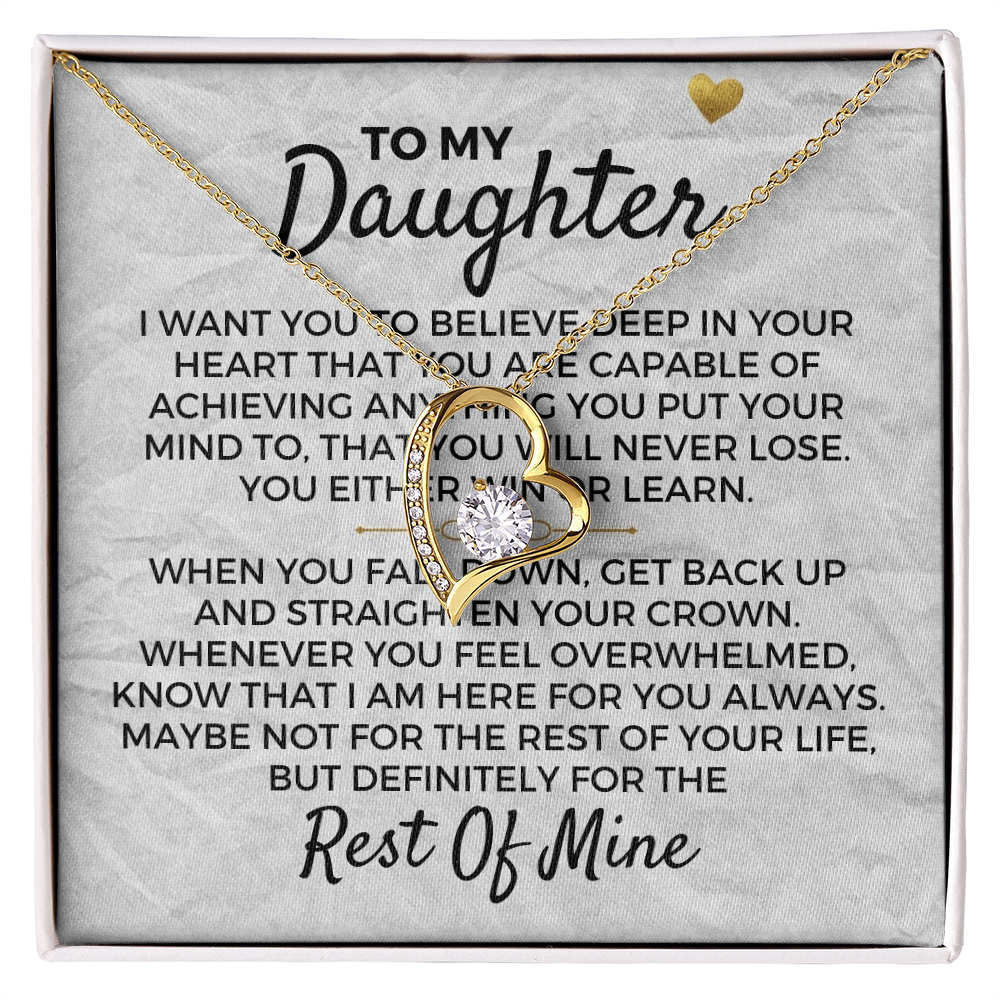 To My Daughter - Necklace Gift Set Jewelry ShineOn Fulfillment 18k Yellow Gold Finish Standard Box