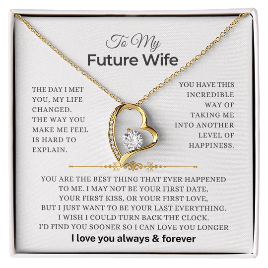 To My Future Wife - Forever Love - Gift Set - SS3V48 Jewelry ShineOn Fulfillment 18k Yellow Gold Finish Standard Box