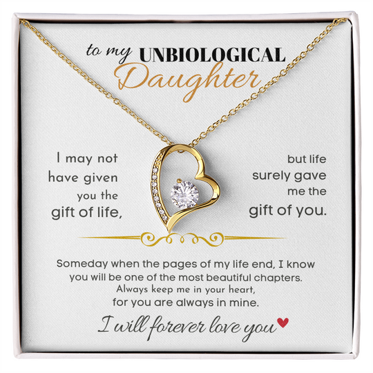 To My Unbiological Daughter -Forever Love Gift Set Jewelry ShineOn Fulfillment 18k Yellow Gold Finish Standard Box