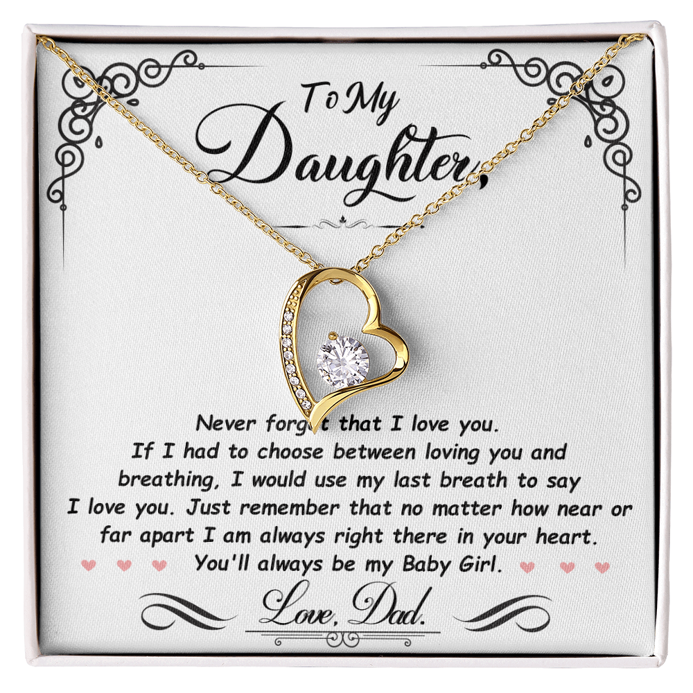 To My Daughter - Last Breath - Beautiful Gift Set - SSD31 Jewelry ShineOn Fulfillment 18k Yellow Gold Finish Standard Box