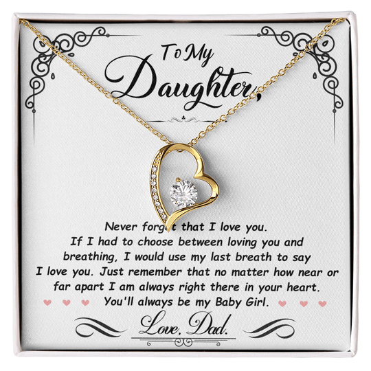To My Daughter - Last Breath - Beautiful Gift Set - SSD31 Jewelry ShineOn Fulfillment 18k Yellow Gold Finish Standard Box