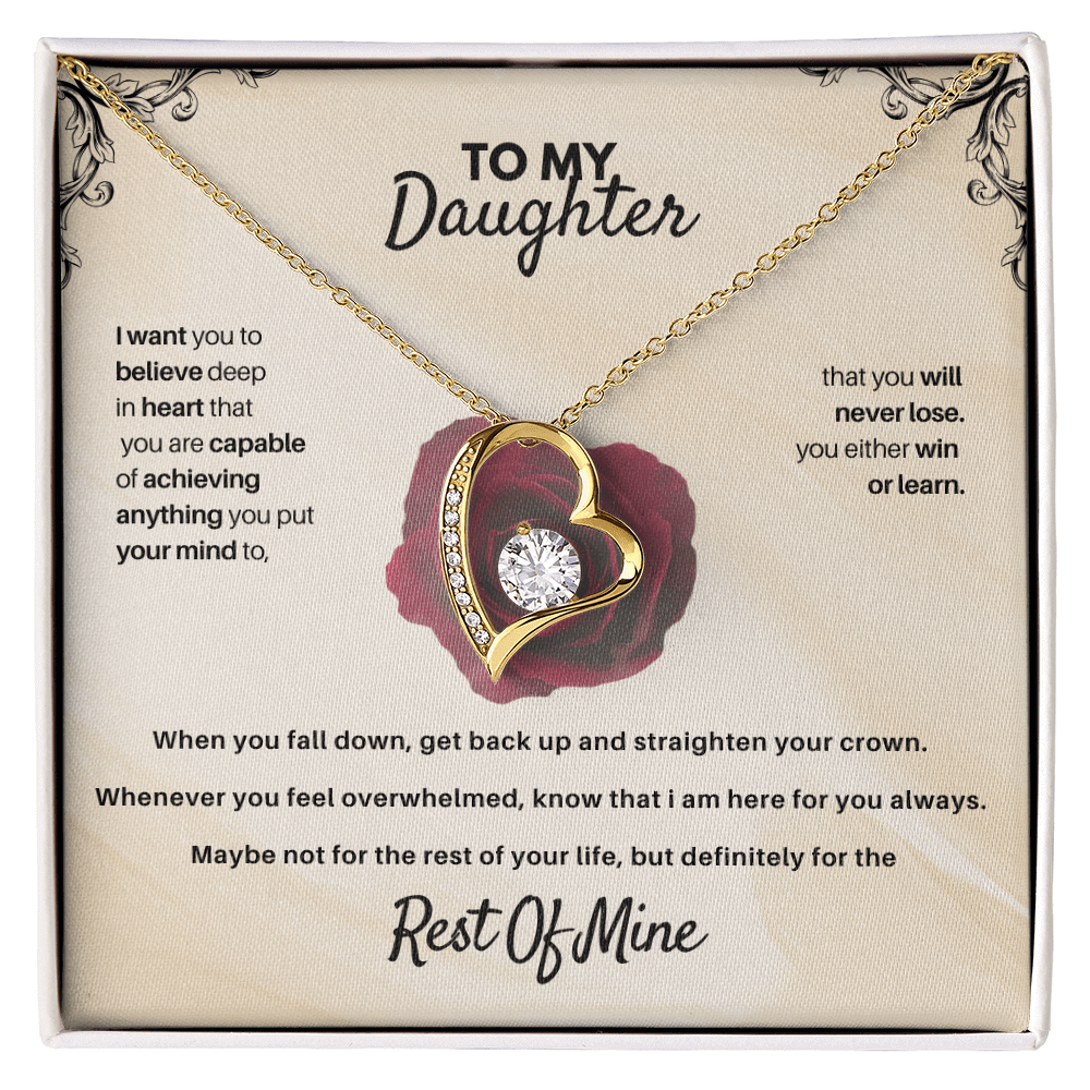 To My Daughter - Rest Of Mine - Beautiful Gift Set - SSD30 Jewelry ShineOn Fulfillment 18k Yellow Gold Finish Standard Box