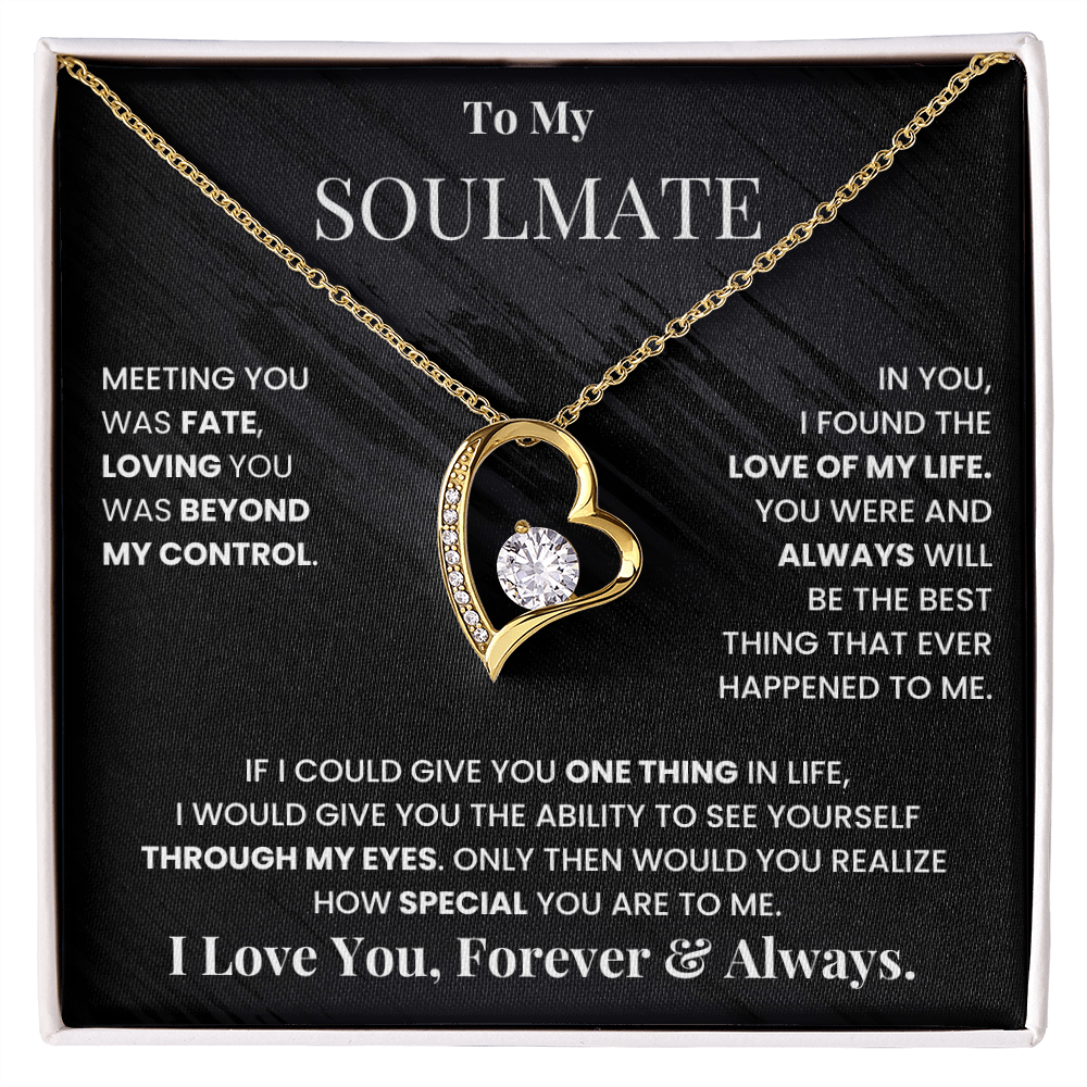 To My Soulmate - Forever Love Gift Set - SSSM3 Jewelry ShineOn Fulfillment 18k Yellow Gold Finish Standard Box
