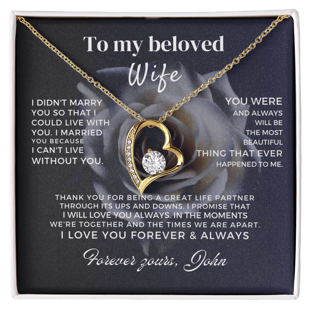 To My Beloved Wife - Forever Love Gift Set - SS52V5R Jewelry ShineOn Fulfillment 18k Yellow Gold Finish Standard Box
