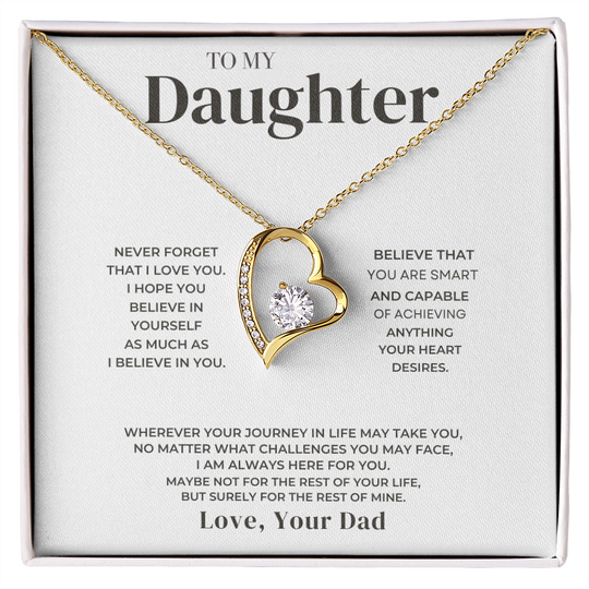 To My Daughter - Love Dad - Necklace Gift Set - SS34u Jewelry ShineOn Fulfillment 18k Yellow Gold Finish Standard Box