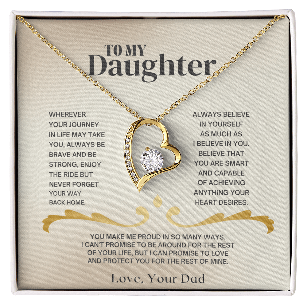 To My Daughter - Love Dad - Necklace Gift Set SS2 Jewelry ShineOn Fulfillment 18k Yellow Gold Finish Standard Box